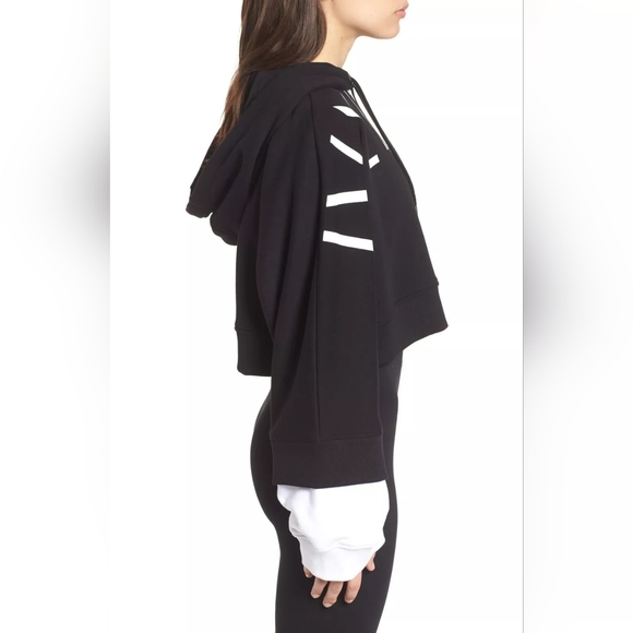 Ivy Park Women's Shadow Logo Loopback Cropped Hoodie Black in Dubai Sz Medium - Picture 3 of 16